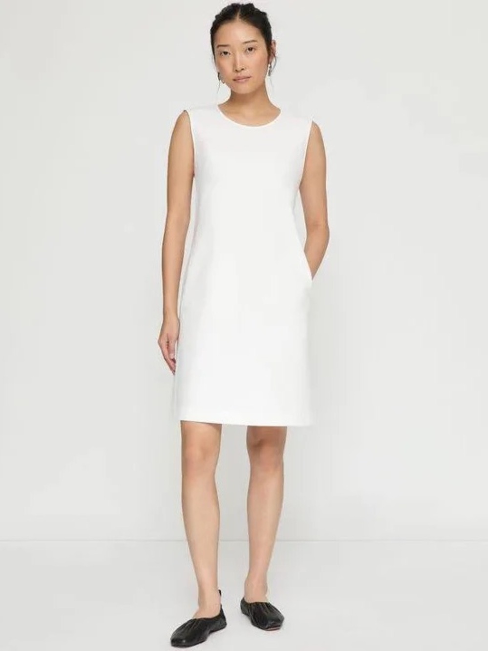 NWOT Lafayette 148 New York White Harpson Sleeveless Sheath Dress Size 8